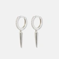 Silverörhängen hoops med tunn spike - 12mm