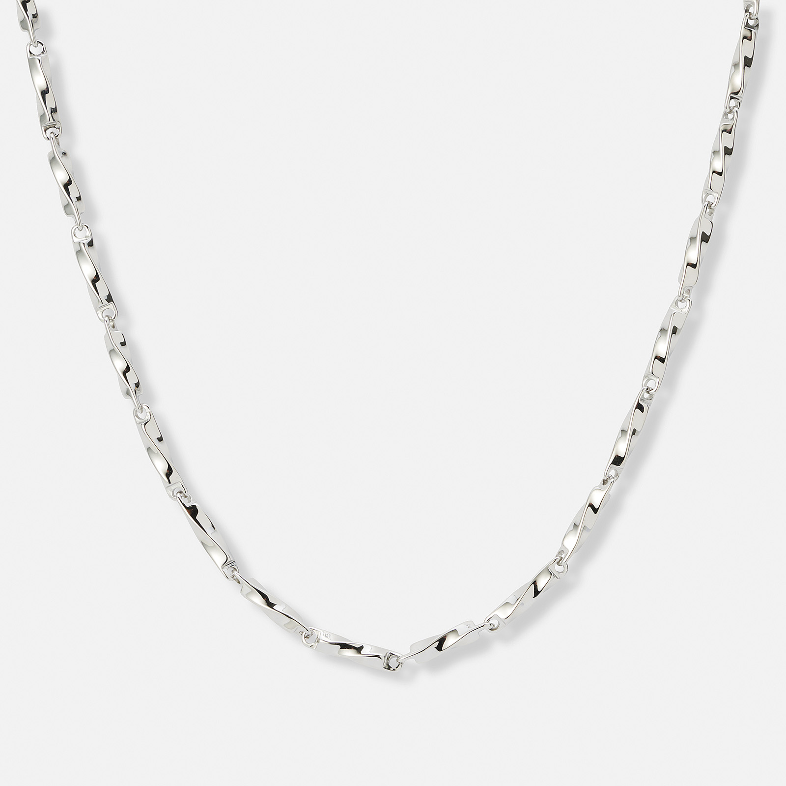 Stålhalsband twist chain - 41+5,5cm