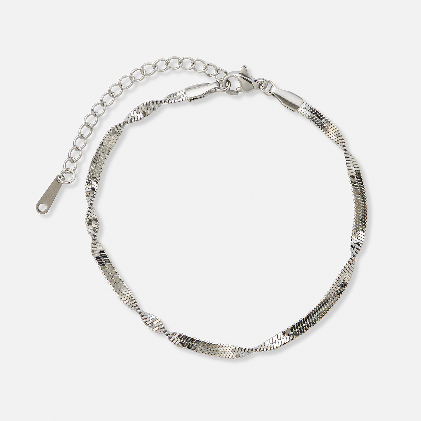 Stålarmband twist chain -  16+3 cm