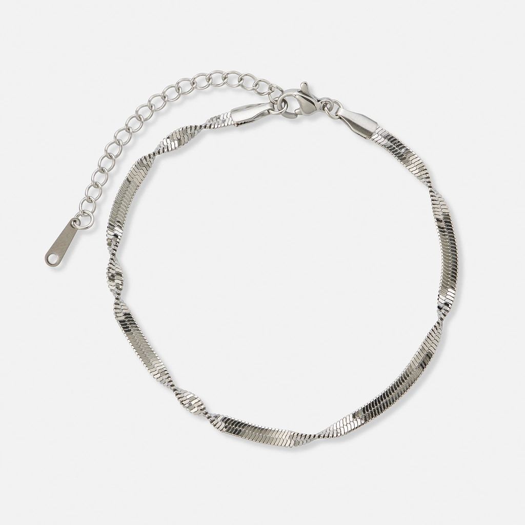 Stålarmband twist chain -  16+3 cm