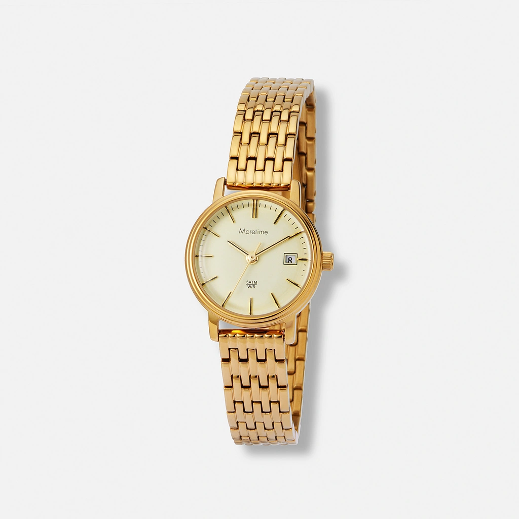 Moretime damklocka creme/guld - 25 mm