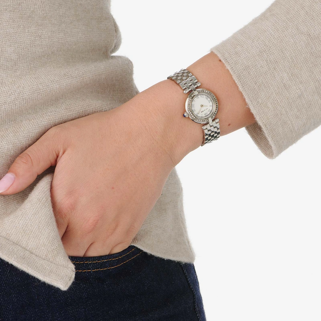 Ivy n Rox Luna damklocka silver/vit - 24 mm