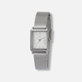 Regal damklocka silver/vit, rektangulär - 20x29 mm