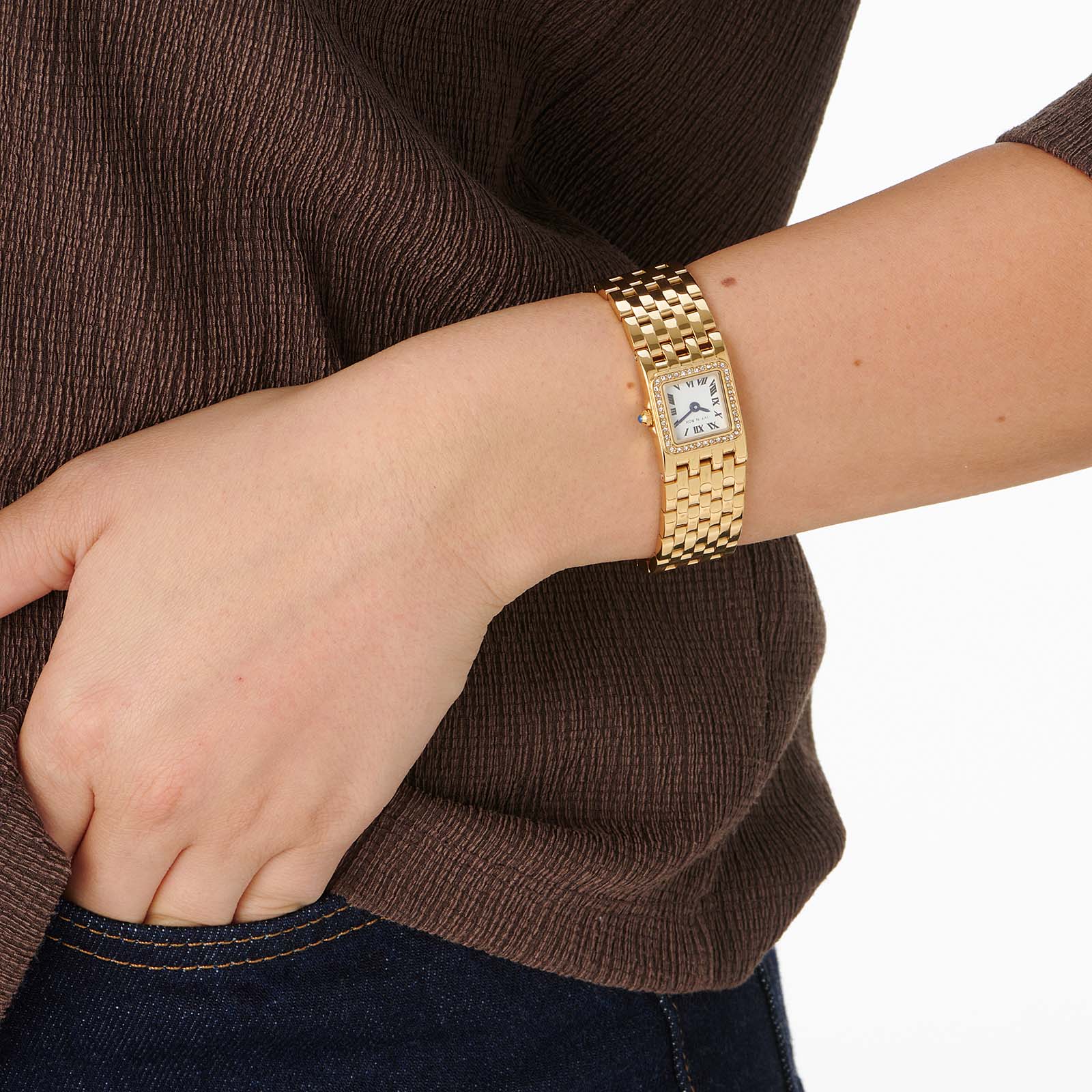 Ivy n Rox Charm damklocka guld/vit - 17x17 mm