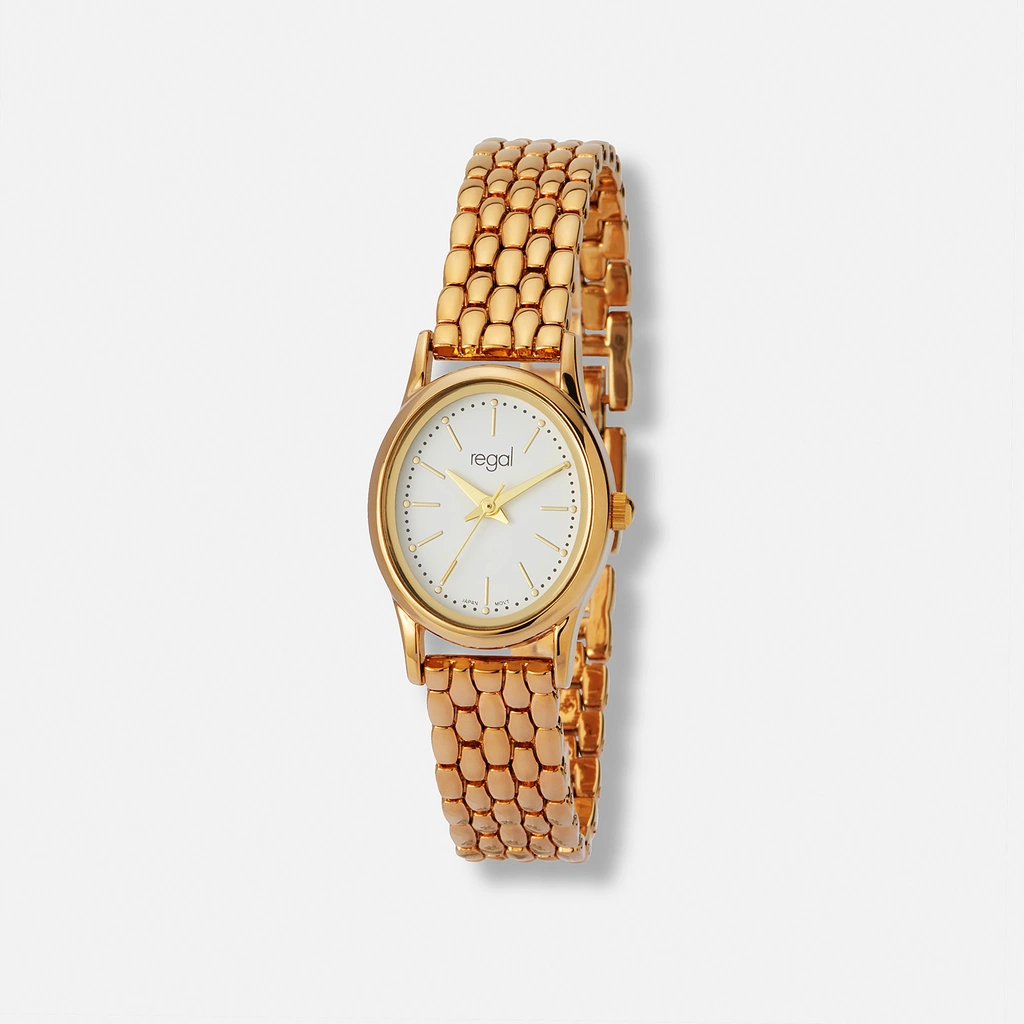 Regal damklocka guld/vit - 22x26 mm