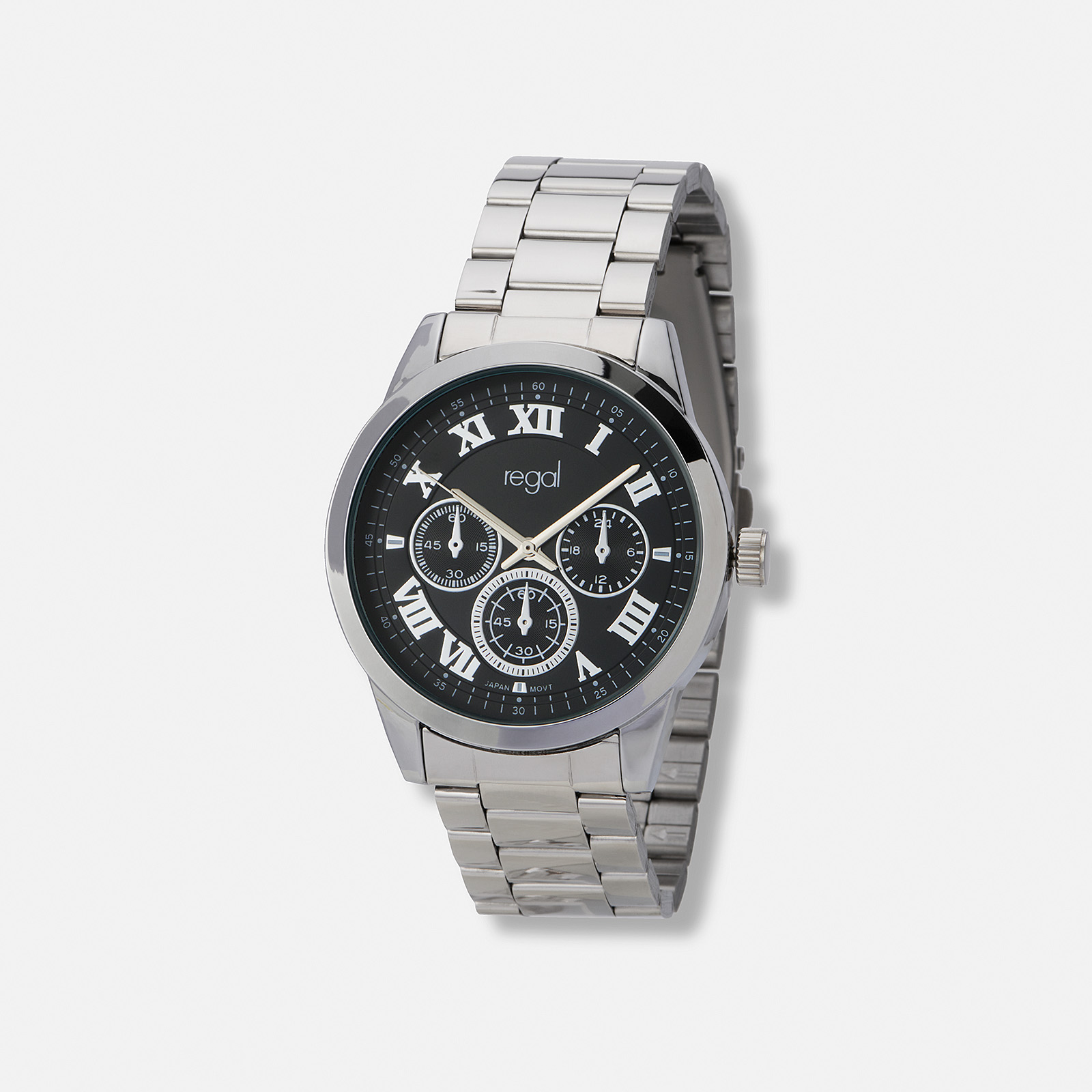 Regal herrklocka - metallband, silverton/svart, 41mm