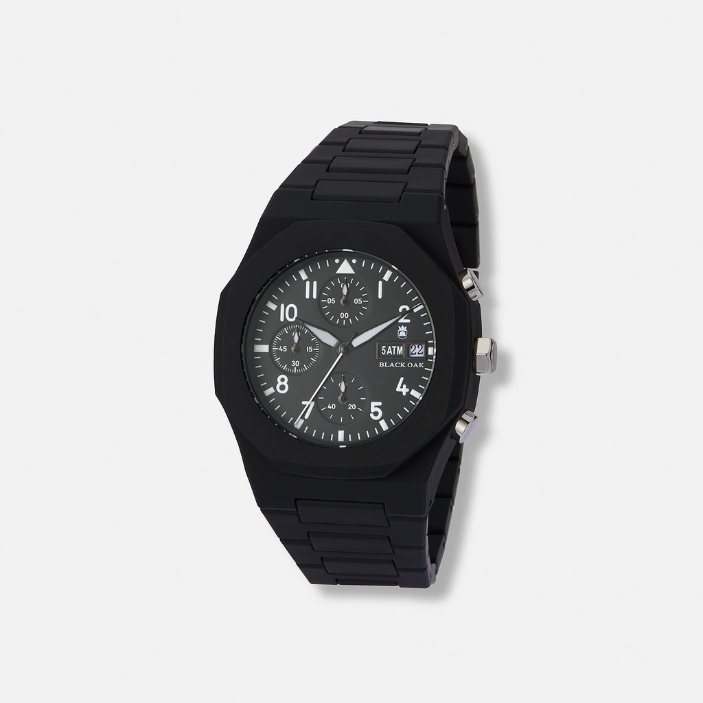 Black Oak Monarch Kronograf svart metall - 41 mm