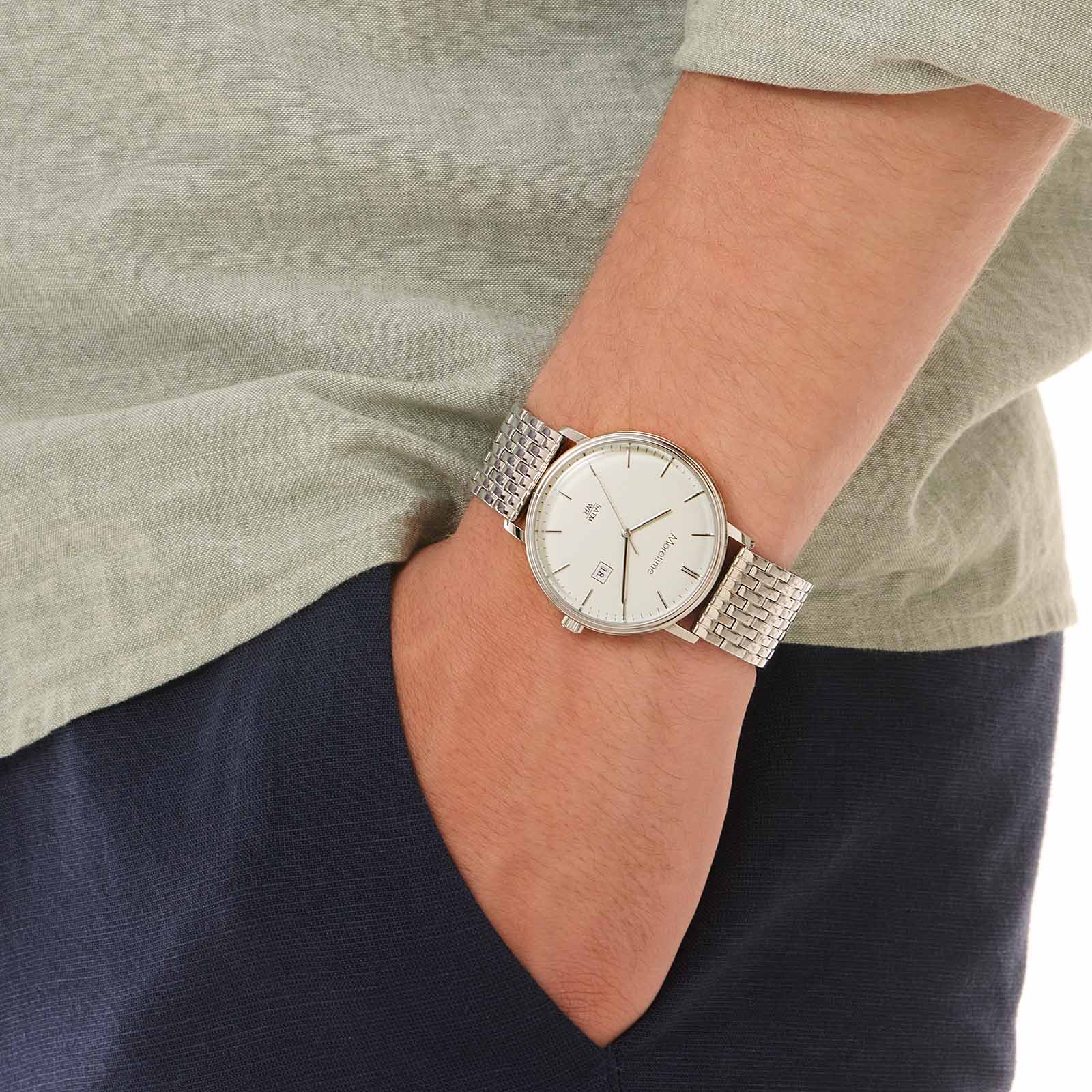 Moretime herrklocka metallband grå/silver - 40 mm