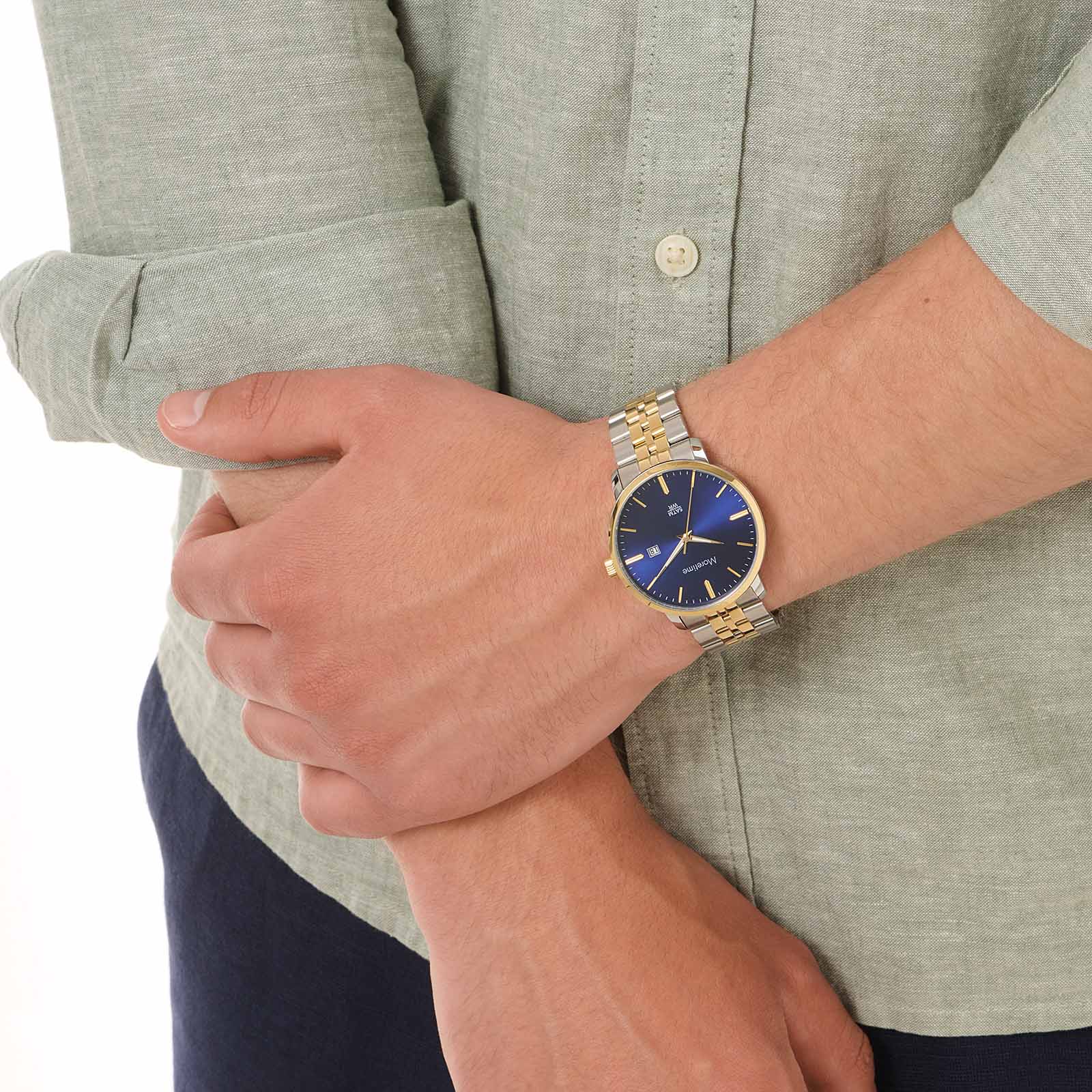 Moretime herrklocka - mörkblå/bicolor, 40mm