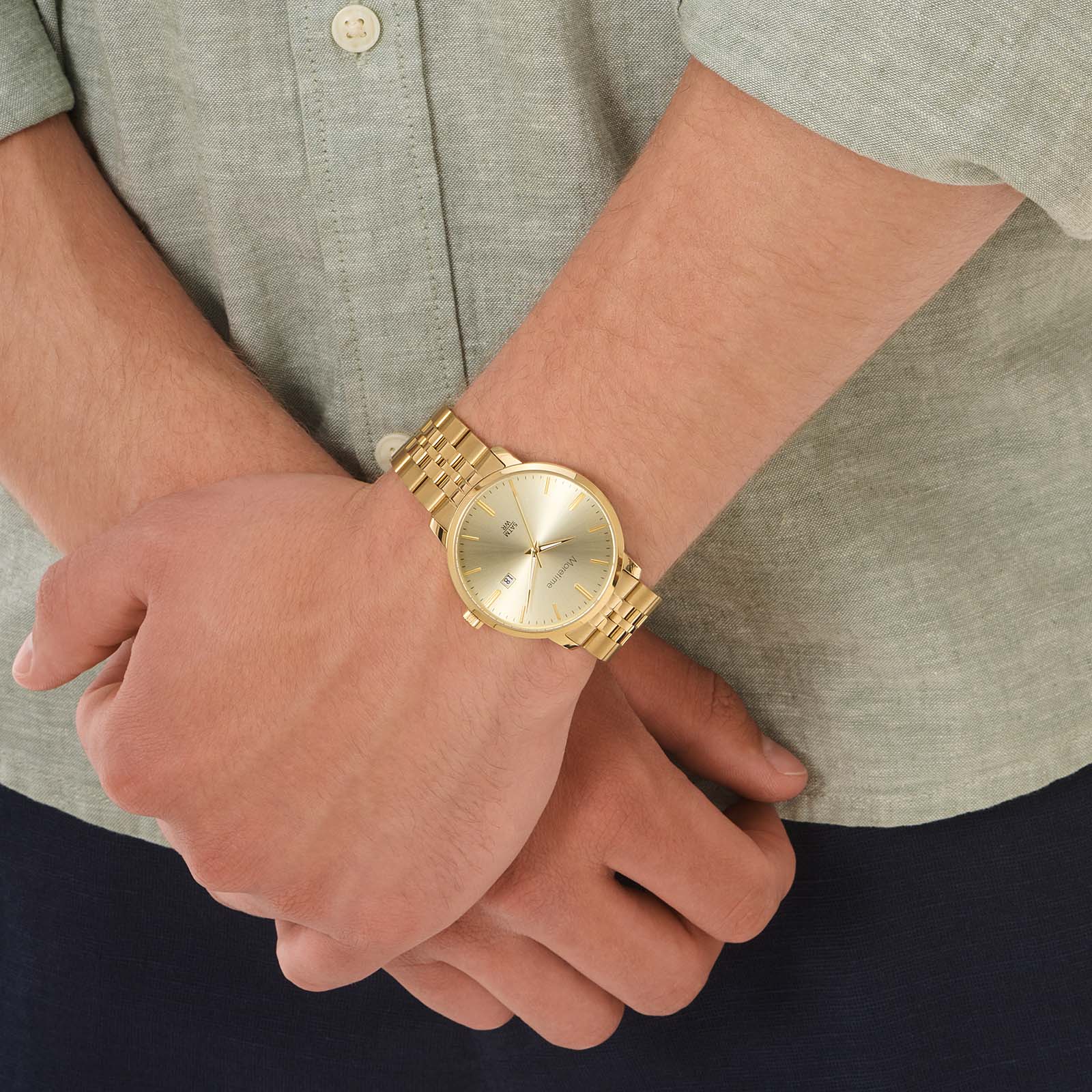 Moretime herrklocka - champagne/guldton, 40mm