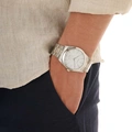 Moretime herrklocka metallband vit/silver - 40 mm