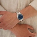 Moretime herrklocka metallband blå/silver - 40 mm
