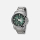 Regal herrklocka, metallband, grön/silver, 45 mm