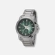 Regal herrklocka, metallband, grön/silver, 45 mm