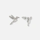 Silverfärgade örhängen, studs med kolibrier - 18 mm
