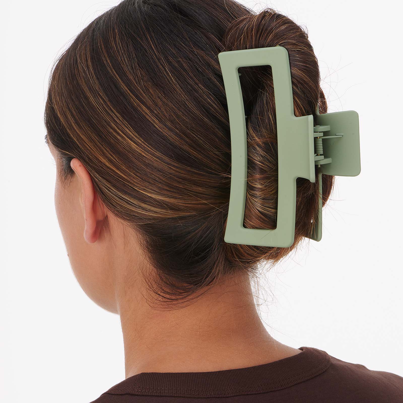 Grön hårklämma 13 cm