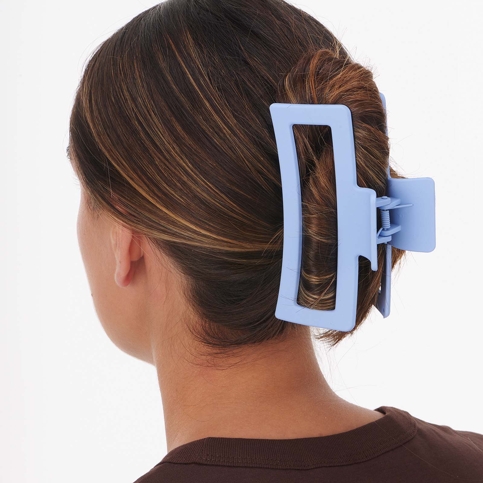 Ljusblå hårklämma 13 cm