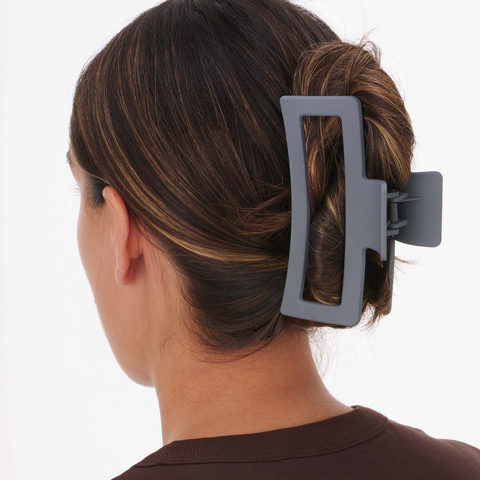 Grå hårklämma 13 cm