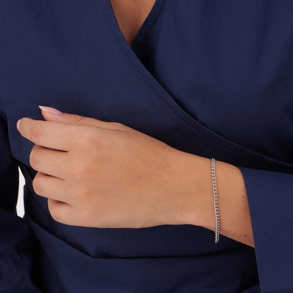 Stålarmband pansarlänk 3mm bred - 19+3cm