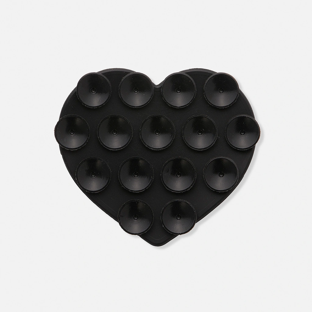 Mobilhållare med sugkoppar, svart hjärta