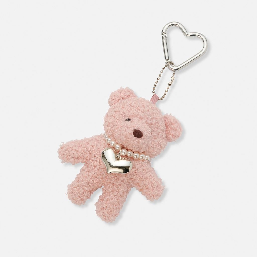 Väskaccessoar - ljusrosa teddybjörn
