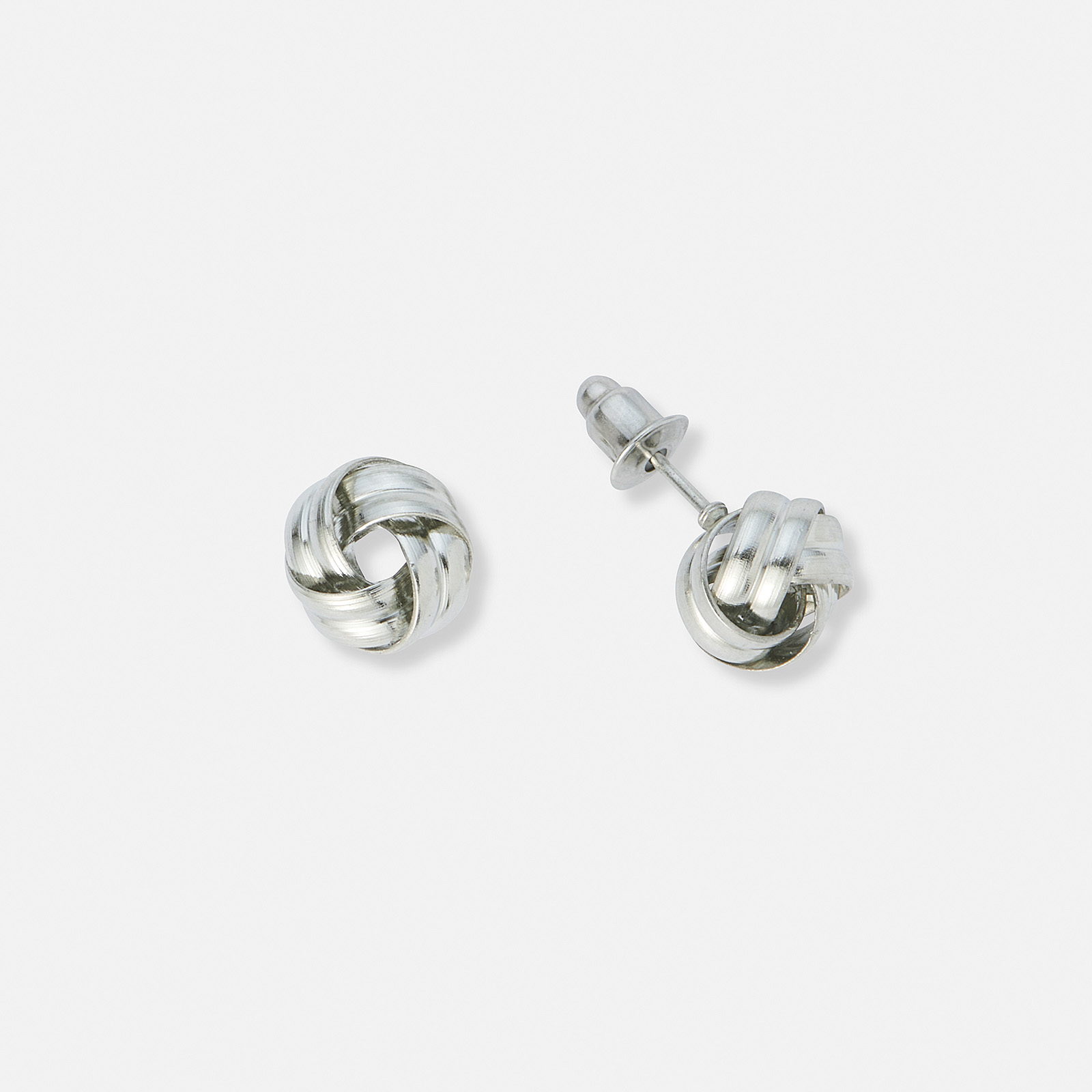 Silverfärgade örhängen knut - 10 mm Silverfärgade örhängen knut - 10 mm