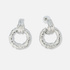 Silverfärgade örhängen vridna ringar - 40x30 mm