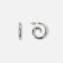 Silverfärgade örhängen hoops spiraler - 26 mm