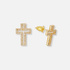 Guldfärgade örhängen öppna kors - 15x11 mm