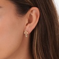 Guldfärgade örhängen öppna kors - 15x11 mm