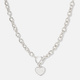 Silverfärgad kedja, T-lås och hjärta - 50 cm