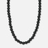 Halsband med svarta plastpärlor - 41+7cm