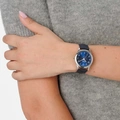Regal damklocka - blått band, silver/blå, 32mm