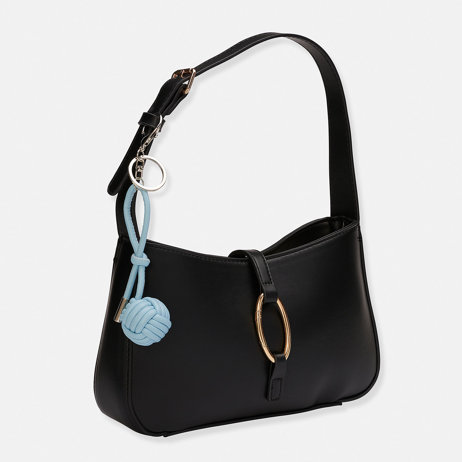 Väskaccessoar - ljusblå knop