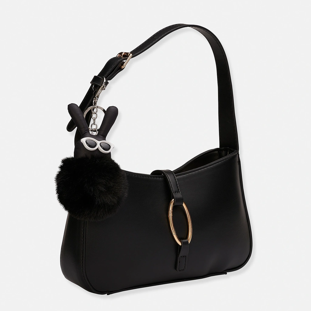 Väskaccessoar - svart kanin