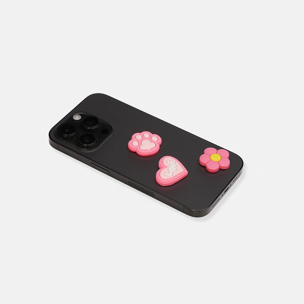 Mobilaccessoar 3D-sticker, rosa blomma