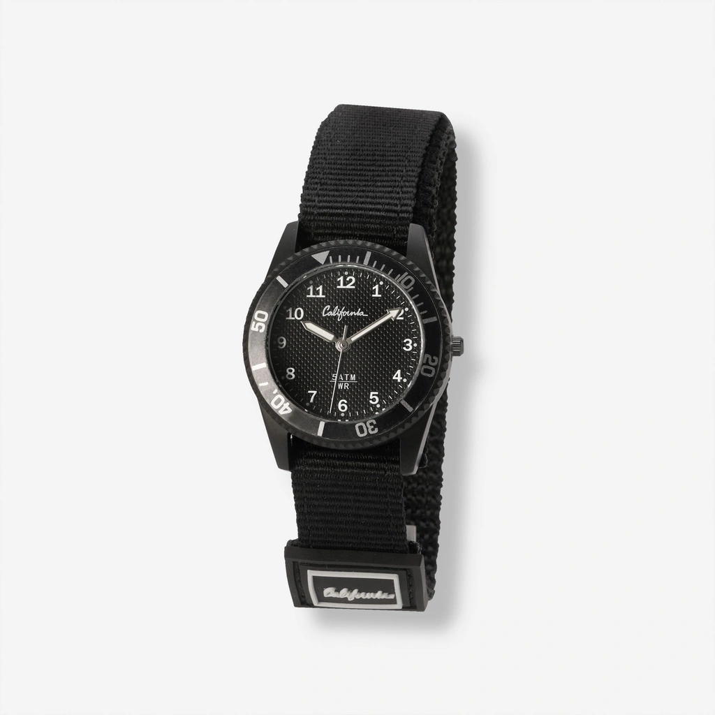 California barnklocka set kardborreband, svart 30 mm