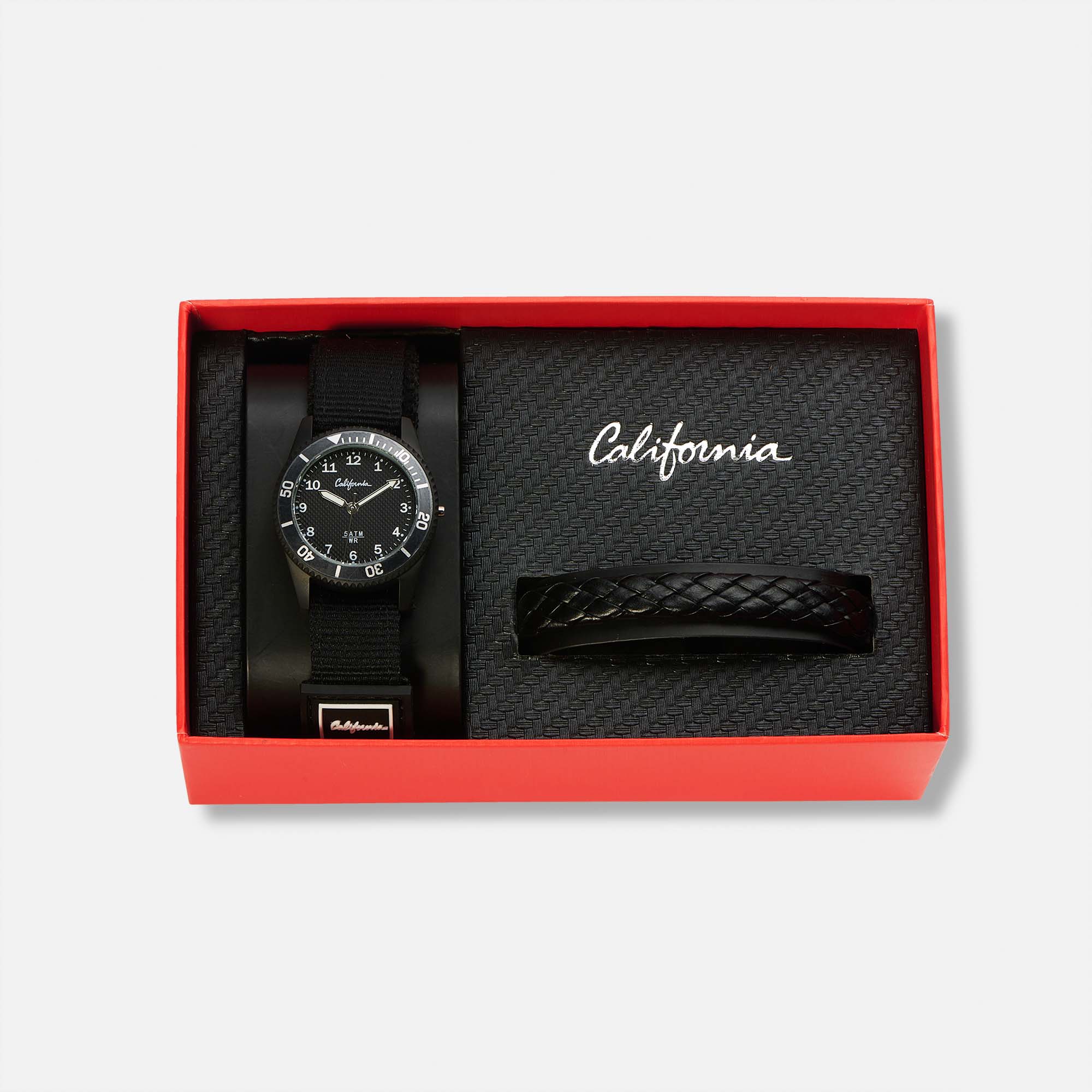 California barnklocka set kardborreband, svart 30 mm