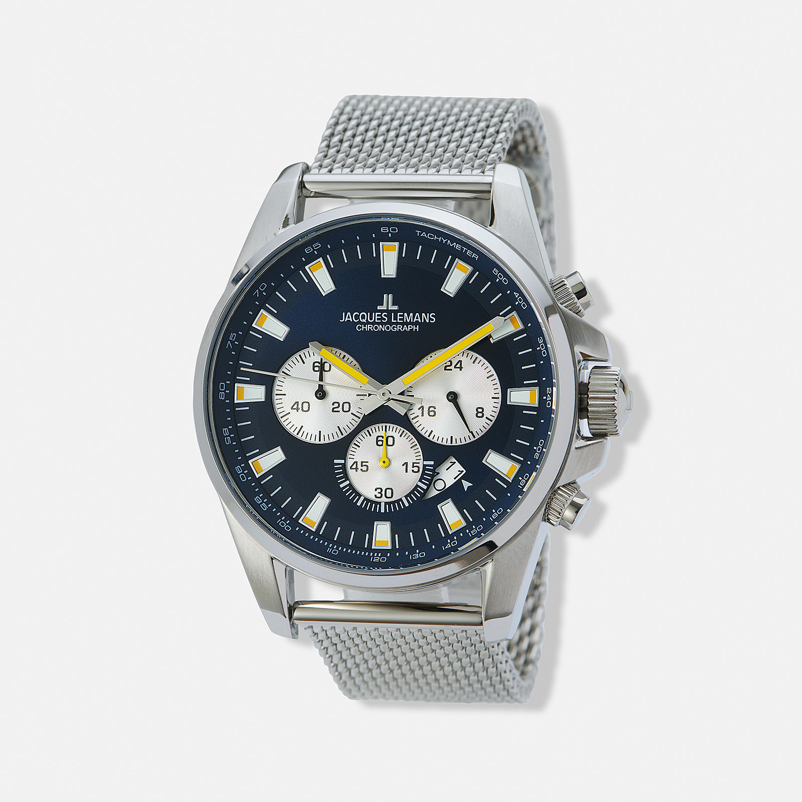 Jacques Lemans Liverpool herrklocka - set blå/stål, 44 mm Jacques Lemans Liverpool herrklocka - set blå/stål, 44 mm