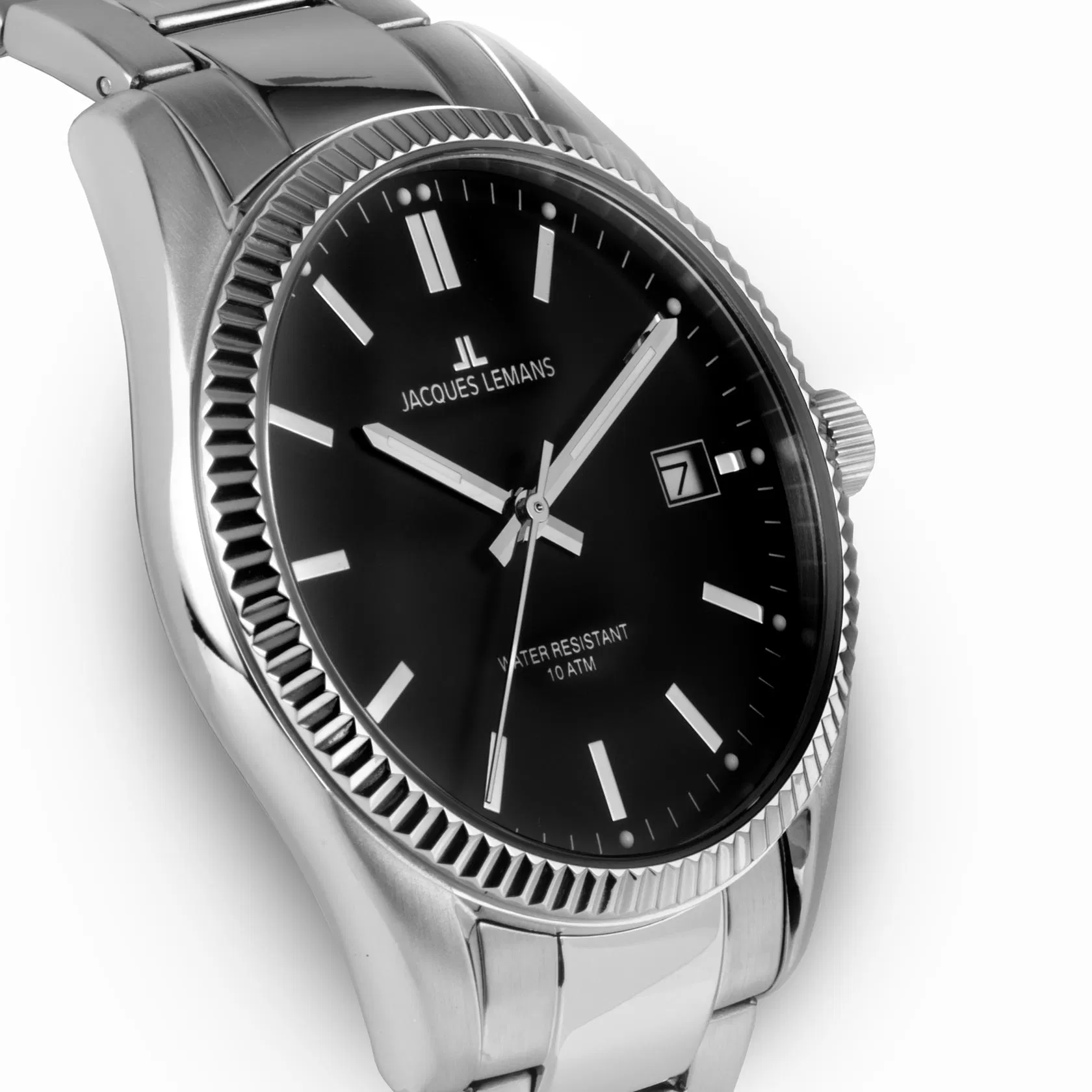 Jacques Lemans Derby - herrklocka, svart/stål, 40 mm Jacques Lemans Derby - herrklocka, svart/stål, 40 mm