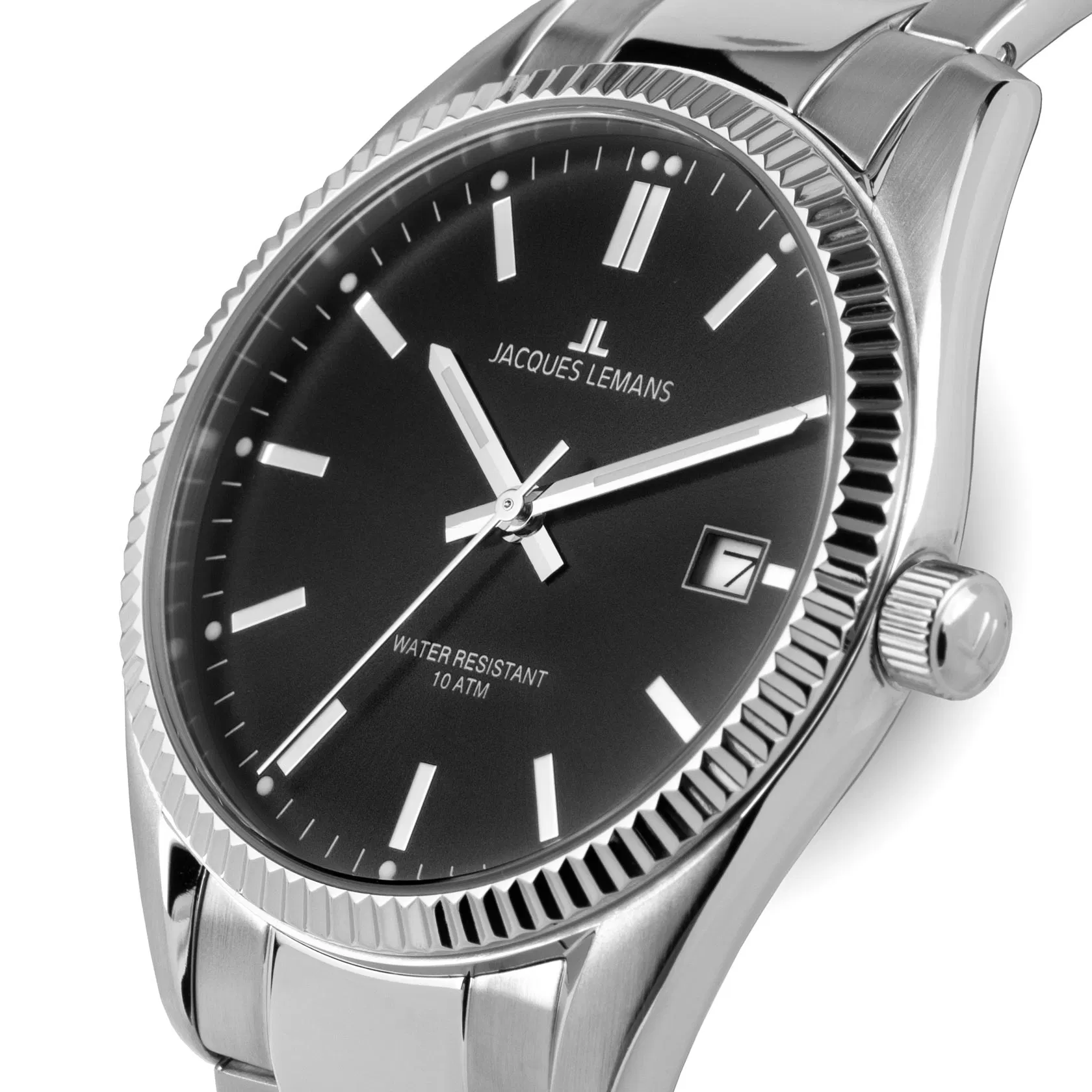 Jacques Lemans Derby - herrklocka, svart/stål, 40 mm Jacques Lemans Derby - herrklocka, svart/stål, 40 mm