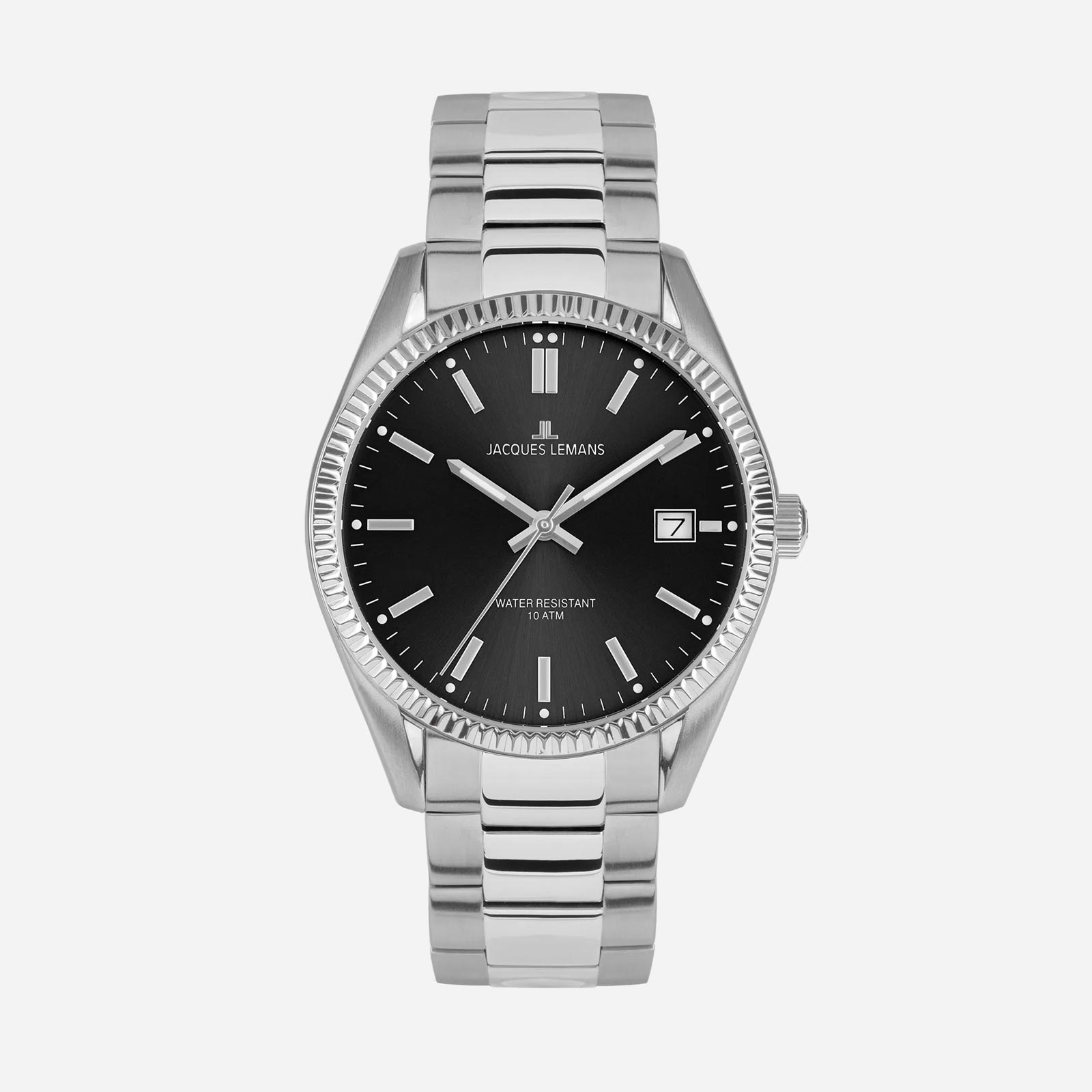 Jacques Lemans Derby - herrklocka, svart/stål, 40 mm Jacques Lemans Derby - herrklocka, svart/stål, 40 mm