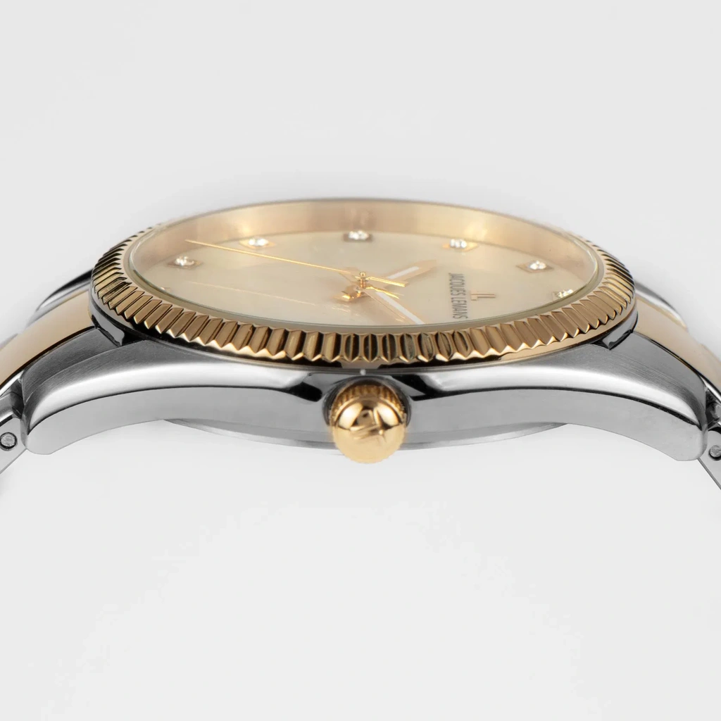 Jacques Lemans Derby - damklocka, vit/stål, 34 mm
