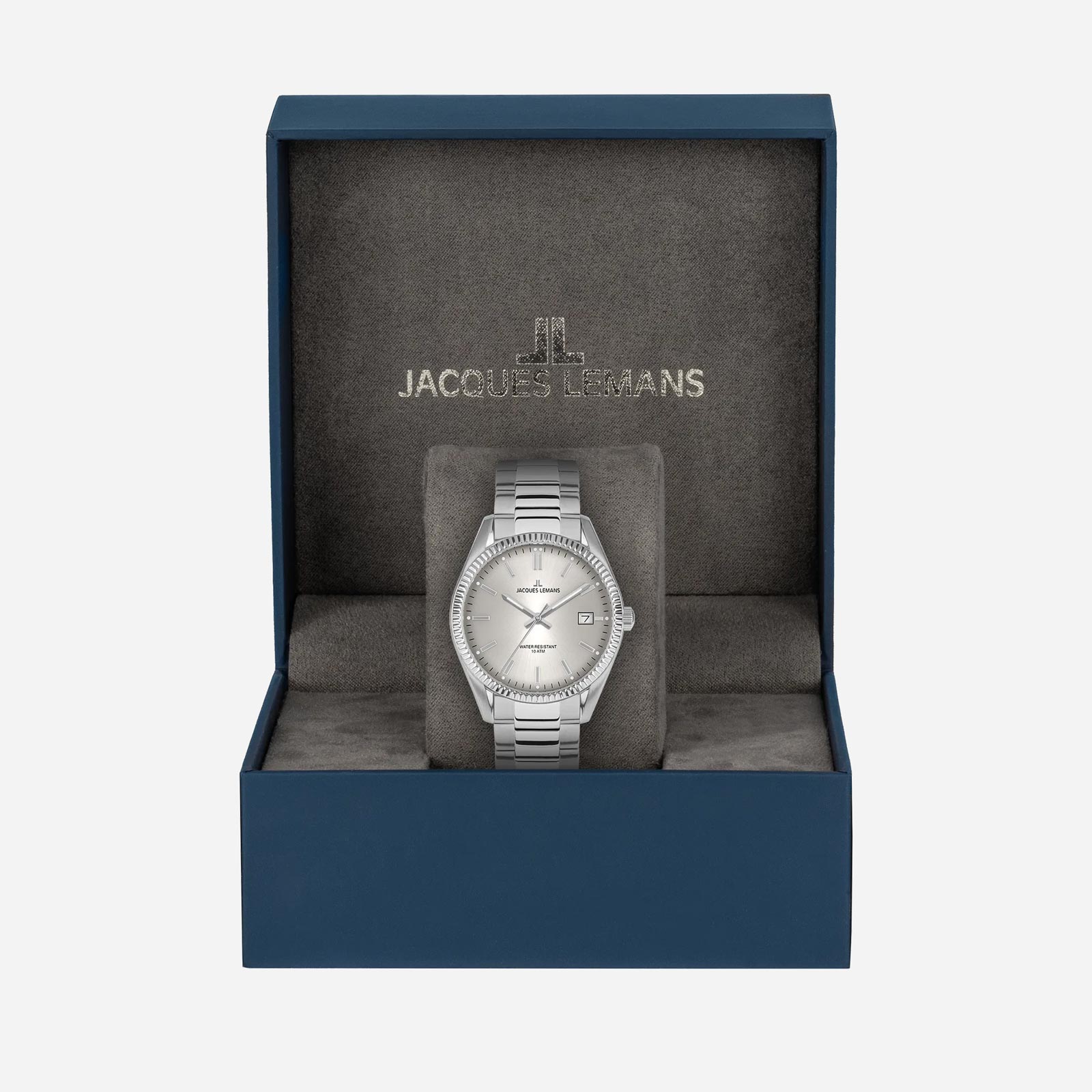 Jacques Lemans Derby - damklocka, vit/stål, 34 mm