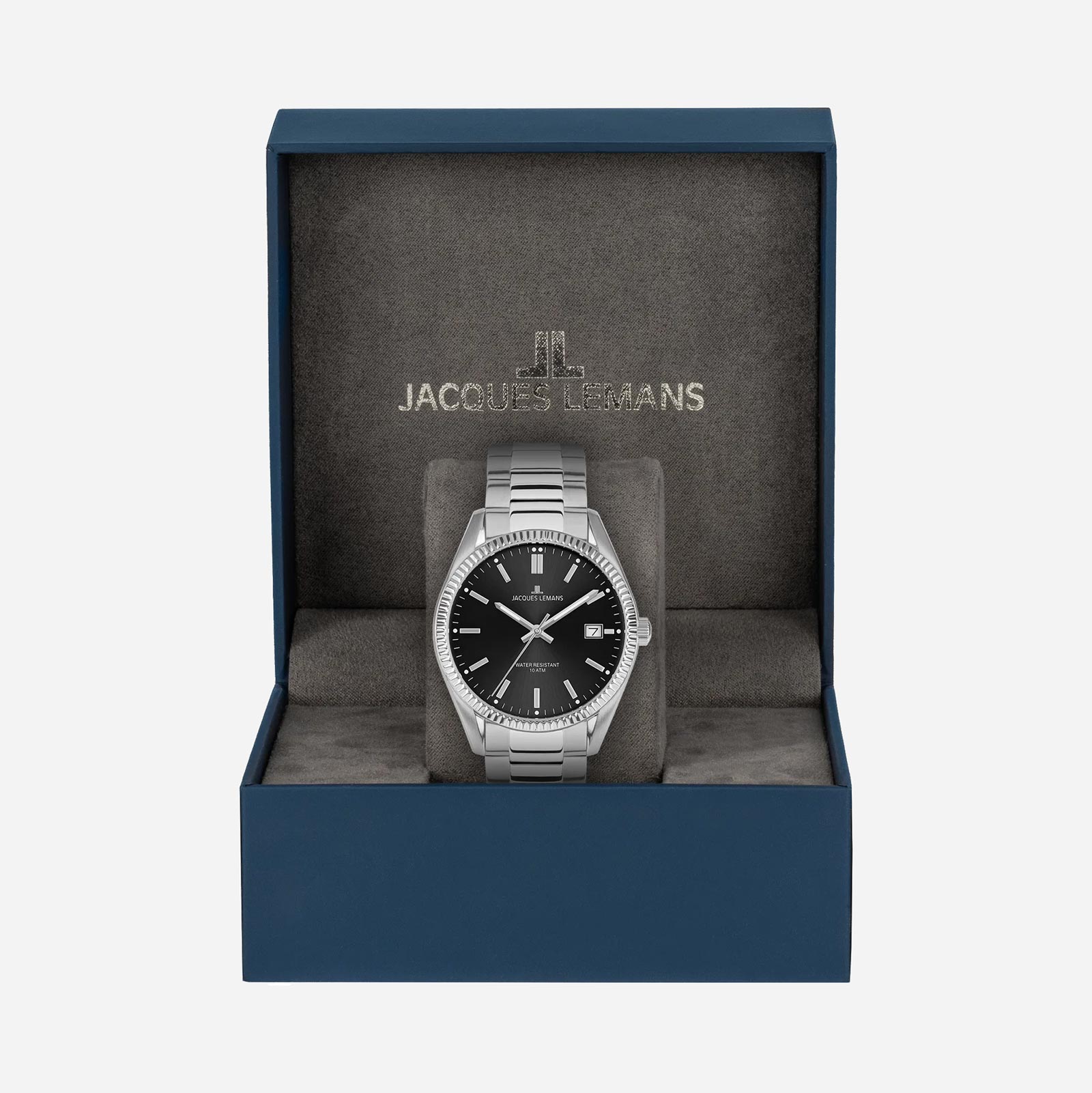 Jacques Lemans Derby - herrklocka, svart/stål, 40 mm Jacques Lemans Derby - herrklocka, svart/stål, 40 mm