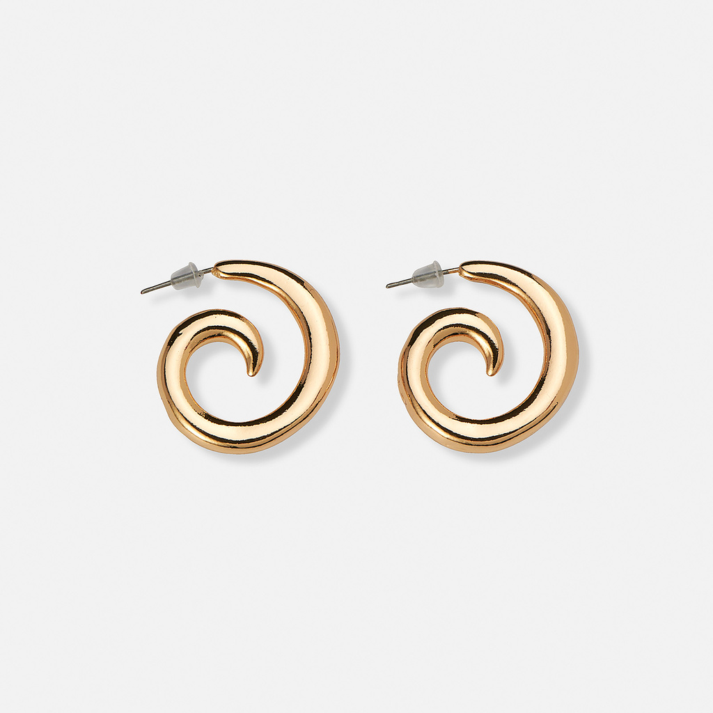 Guldfärgade örhängen hoops spiraler - 26 mm