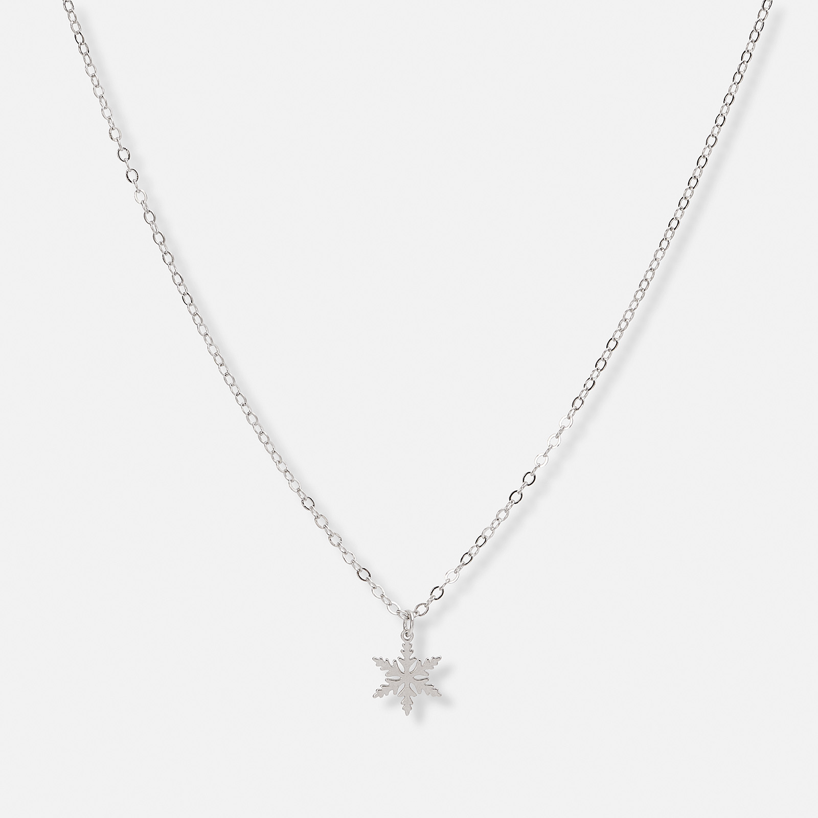 Silverfärgat julhalsband med snöflinga