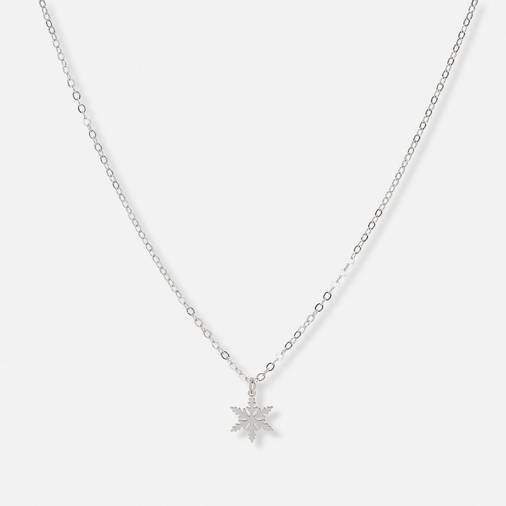 Silverfärgat julhalsband med snöflinga