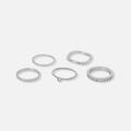 5-pack silverfärgade tunna ringar - 17