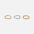 3-pack olika ringar i silver & guldfärg - 18